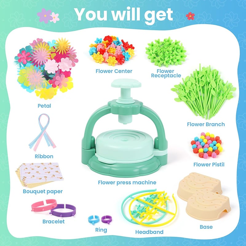 BIRANCO. . DIY Flower Bouquet Maker Kit for Kids – Build Your Own Flower Market, Arts & Crafts Toys for Girls Ages 4-8, Educational Activity with Rich Accessories, Great Gift Idea - Image 3
